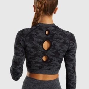 Gymshark camo seamless long sleeve crop